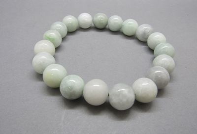 Bracelet élastique de boules de jade (10,30 mm).
