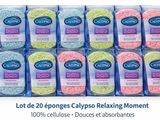 Lot de 20 éponges Calypos « Relaxing Moment » 100 % cellulose - douces et absorbantes