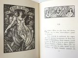 an open book with a picture of a man holding a sword