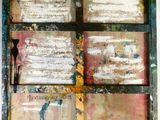 une image représentant une peinture d'une fenêtre recouverte d'une épaisse couche de peinture
