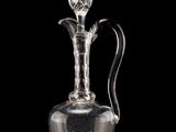 crystal decanter on a black background with a black background