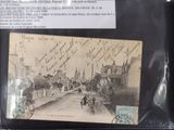 a picture of a postcard with a picture of a street