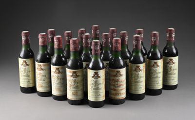 six bouteilles de vin alignées sur une surface grise