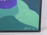 a picture of a painting of a woman with a hat on