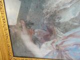 une photo d'un tableau représentant une femme en robe blanche