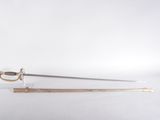 an image of a sword with a wooden handle on a white background