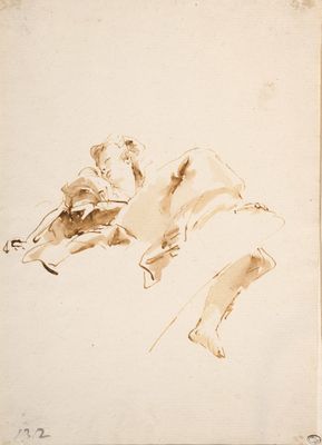 deux dessins représentant un homme et un chien sur une feuille de papier