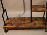 a picture of a wooden shelf with two shelves on it