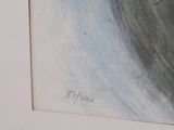 a painting of a man riding a skateboard on a ramp