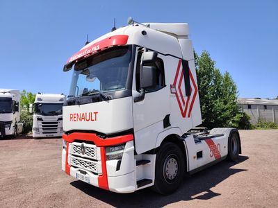 a picture of a semi truck parked in a lot