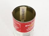a can of food that is sitting on a table