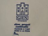 an image of a close up of a plate with a castle on it