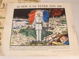 a picture of a picture of a man standing in front of a french flag