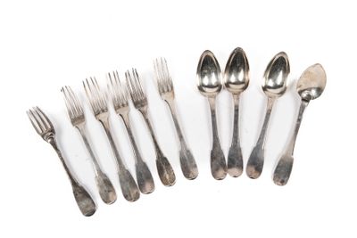 Suite de couverts en argent, poinçon 2e coq départements, mo… - Photo 1