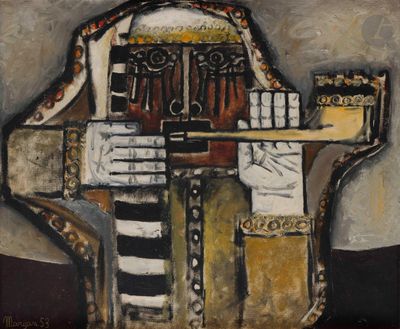 an image of a painting of a man playing a guitar