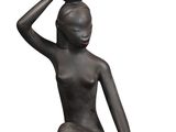 statue of a woman with a pot on her head