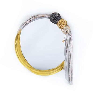 MIROIR ROND A garniture en laiton