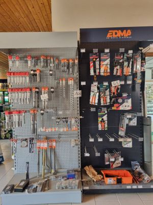 many tools on display in the store for sale