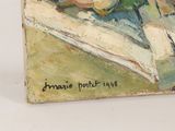 a picture of a painting of a woman reading a book