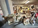 many items on a shelf in a room