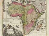 an old map of africa with a map of africa in the middle
