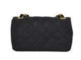 a chanel black quilted shoulder bag with gold hardware