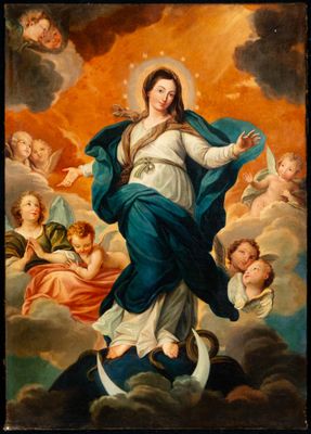 an image of a painting of a woman holding a child in her arms