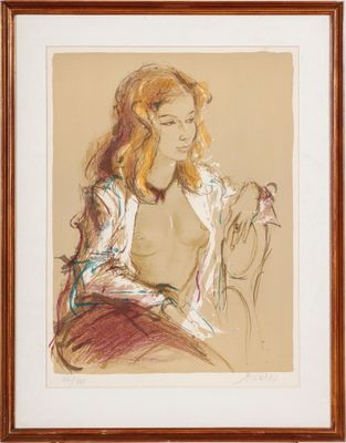 l'image d'un dessin représentant une femme assise sur un canapé