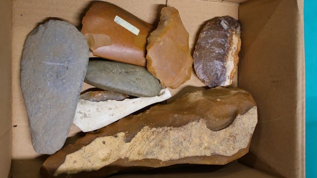 Petit lot de silex et autre pierre taillées