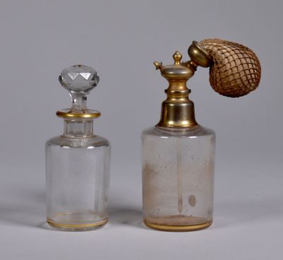 BACCARAT. Two crystal bottles, one with pear. Late 19th o... - 76958432 ...
