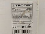 a label on the back of a refrigerator that says trotec