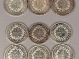 six pièces britanniques différentes, dont un souverain et un souverain