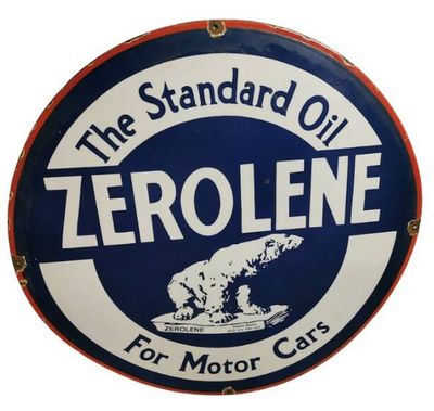 Plaque publicitaire en tôle emaillée pour la marque "ZEROLEN…