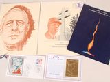 a picture of a collection of stamps and postcards
