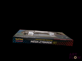 a box with a toy gun in it on a black background