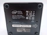 a close up of the back side of a laptop with the intel logo on it