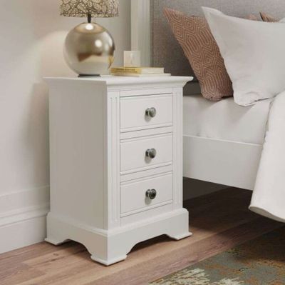 Chevet 3 tiroirs LUNEA en chêne blanc - dimensions: 40x33,5x…