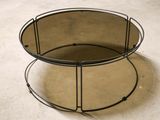 an image of a round coffee table with a mirror on top