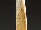an image of a wooden object on a stand on a black background