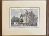 an image of a painting of a castle with a river in the foreground