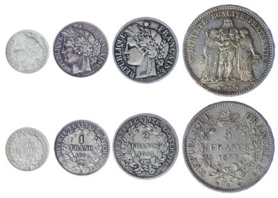 an image of a group of silver coins on a white background