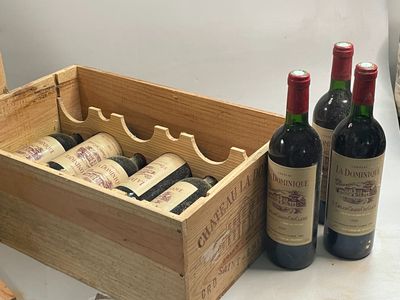 9 bouteilles Château la Dominique 1989 GCC Saint Emilion BG/…