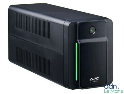 an image of a black upsc with green lights on it