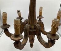 Lustre a six branches en bois sculpté doré de style Louis XV… (photo 2)