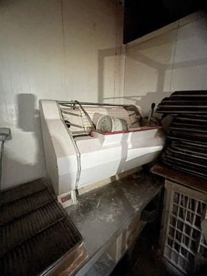 a bed that is sitting on top of a counter