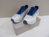 men ' s nike air max running shoes in white and blue