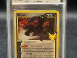 a close up of a pokemon card on a table