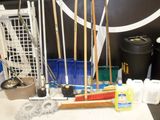 a picture of a bunch of cleaning supplies on a table