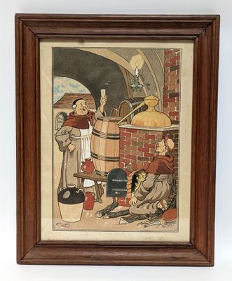 tableau représentant un homme et une femme devant un four en briques