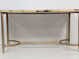 an image of a table with a marble top and metal legs